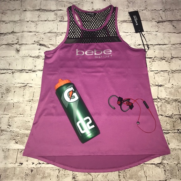 bebe Tops - Bebe mesh racerback tank
